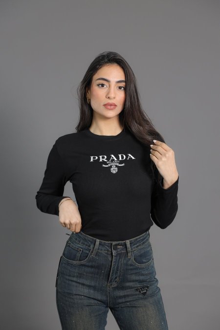 بلوز PRADA كم خفيف  - اسود