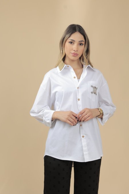 قميص CELIEN  - ابيض <br> <span class='text-color-warm'>نفدت الكمية</span>